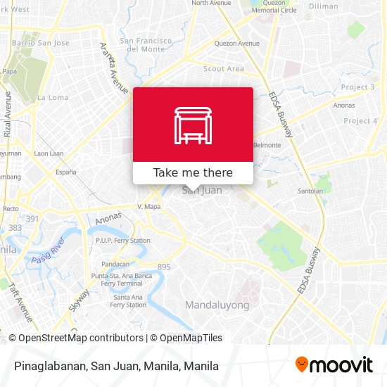 Pinaglabanan, San Juan, Manila map