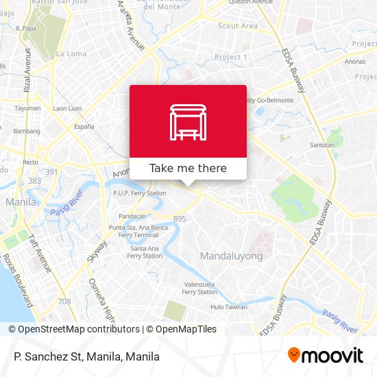 P. Sanchez St, Manila map