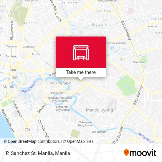 P. Sanchez St, Manila map