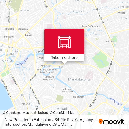 New Panaderos Extension / 34 Rte Rev. G. Aglipay Intersection, Mandaluyong City map