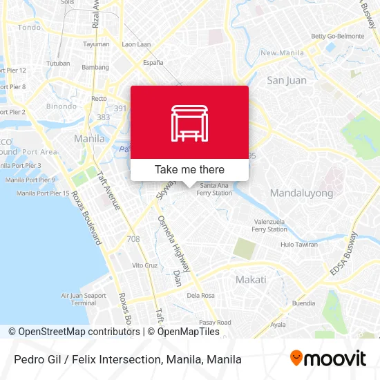 Pedro Gil / Felix Intersection, Manila map