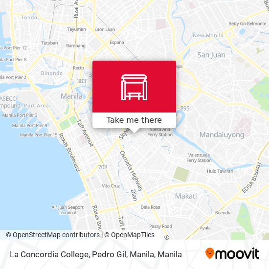 La Concordia College, Pedro Gil, Manila map