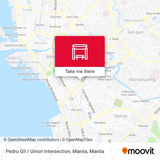 Pedro Gil / Union Intersection, Manila map
