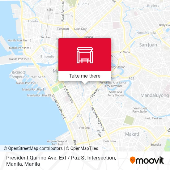 President Quirino Ave. Ext / Paz St Intersection, Manila map