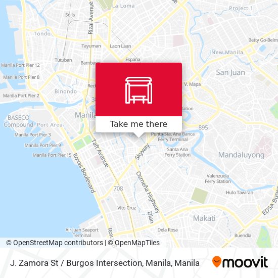 J. Zamora St / Burgos Intersection, Manila map