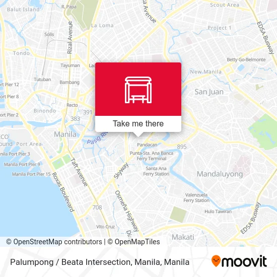 Palumpong / Beata Intersection, Manila map