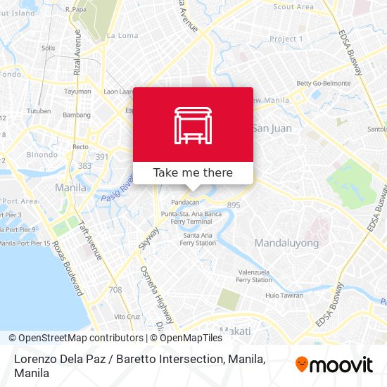 Lorenzo Dela Paz / Baretto Intersection, Manila map