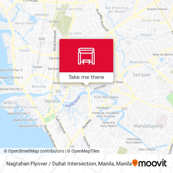 Nagtahan Flyover / Duhat Intersection, Manila map