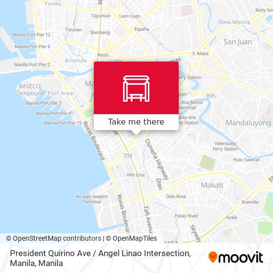 President Quirino Ave / Angel Linao Intersection, Manila map