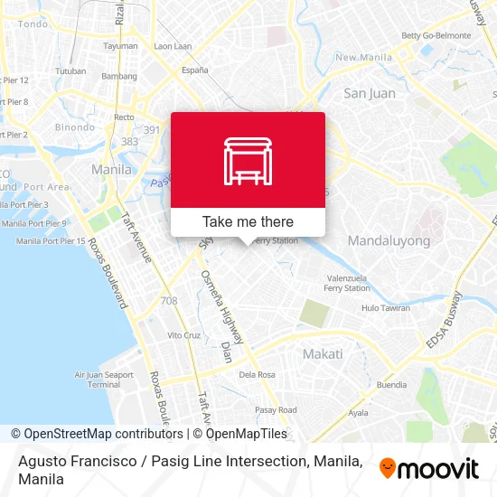 Agusto Francisco / Pasig Line Intersection, Manila map
