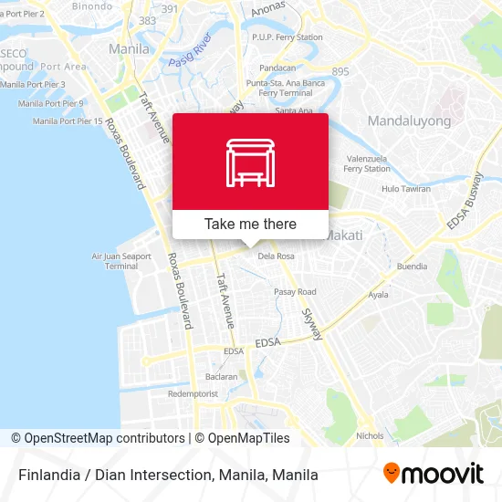 Finlandia / Dian Intersection, Manila map