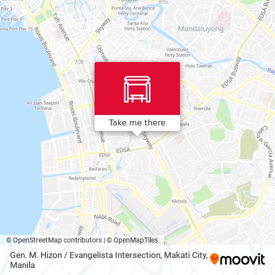 Gen. M. Hizon / Evangelista Intersection, Makati City map