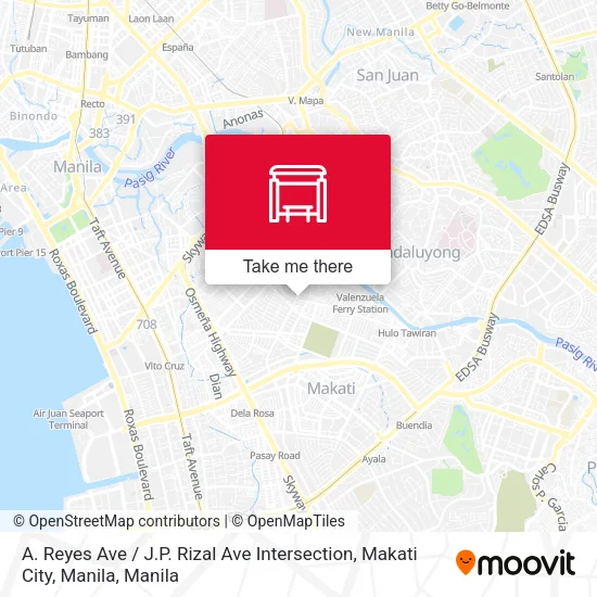 A. Reyes Ave / J.P. Rizal Ave Intersection, Makati City, Manila map