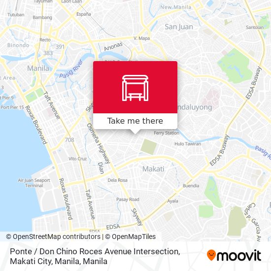 Ponte / Don Chino Roces Avenue Intersection, Makati City, Manila map