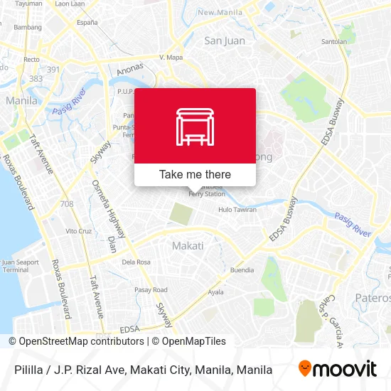 Pililla / J.P. Rizal Ave, Makati City, Manila map