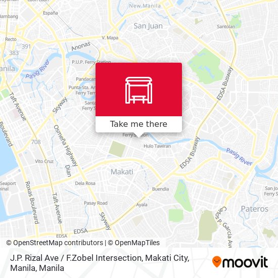 J.P. Rizal Ave / F.Zobel Intersection, Makati City, Manila map