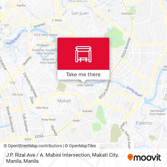 J.P. Rizal Ave / A. Mabini Intersection, Makati City, Manila map