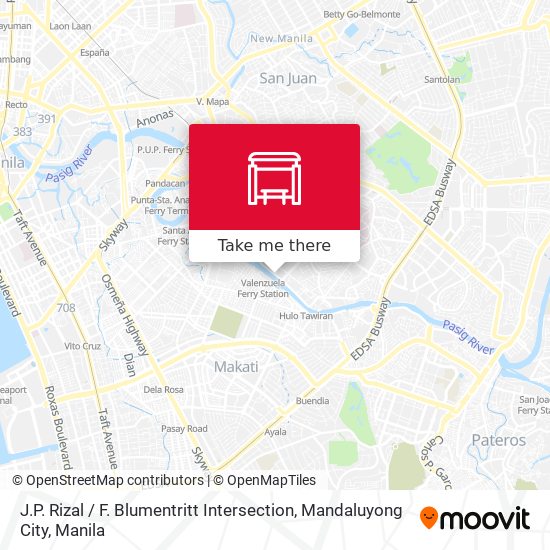 J.P. Rizal / F. Blumentritt Intersection, Mandaluyong City map