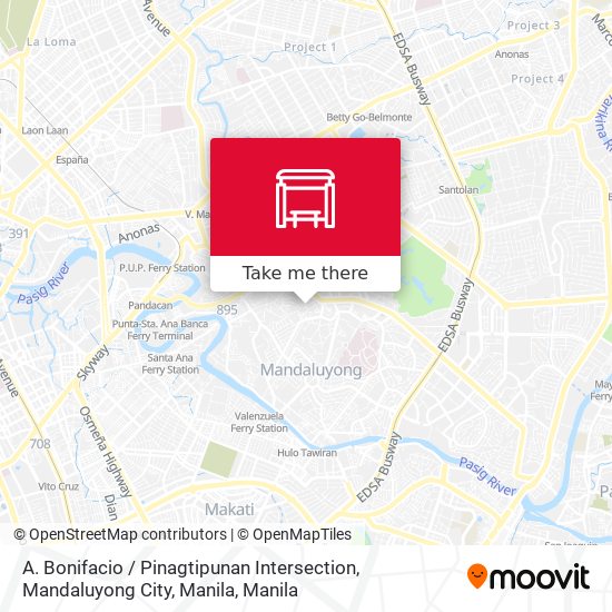 A. Bonifacio / Pinagtipunan Intersection, Mandaluyong City, Manila map