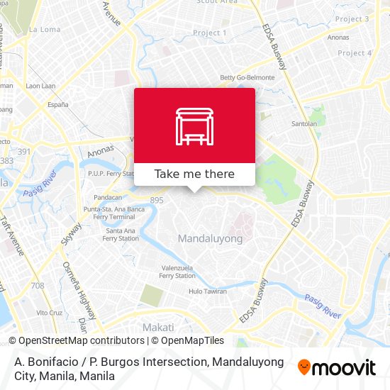 A. Bonifacio / P. Burgos Intersection, Mandaluyong City, Manila map