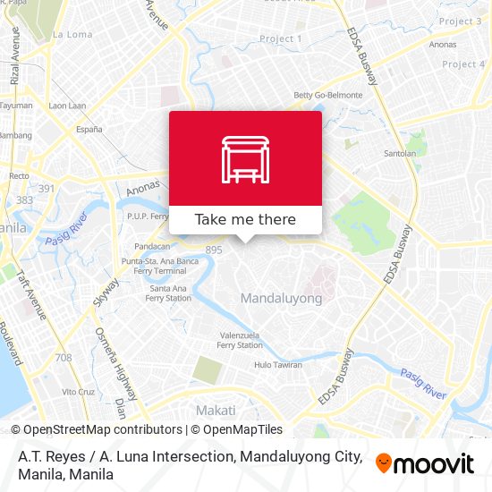 A.T. Reyes / A. Luna Intersection, Mandaluyong City, Manila map