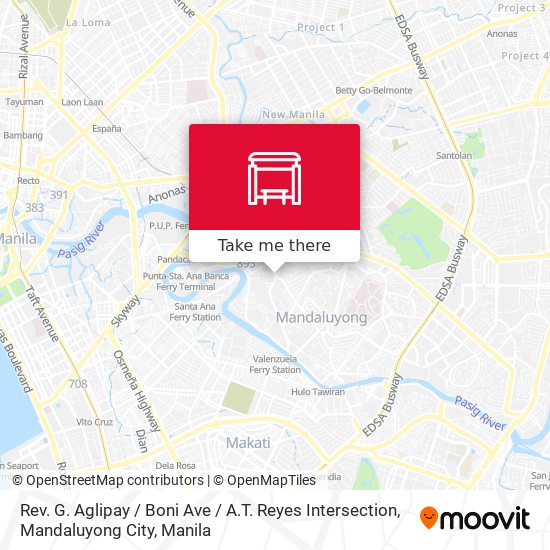 Rev. G. Aglipay / Boni Ave / A.T. Reyes Intersection, Mandaluyong City map