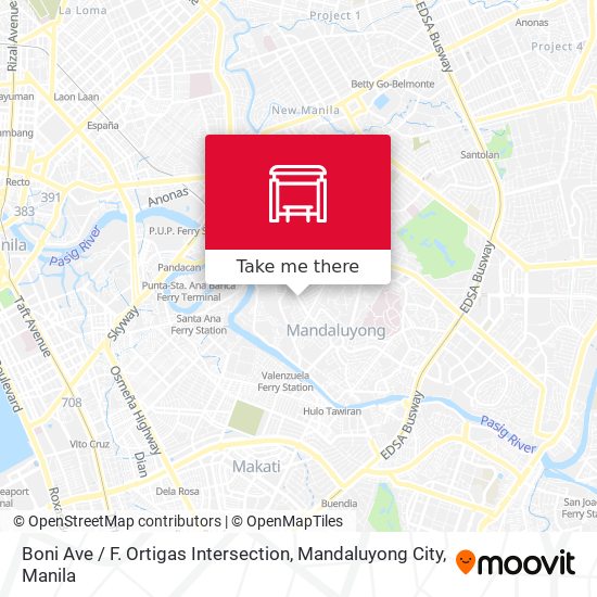 Boni Ave / F. Ortigas Intersection, Mandaluyong City map