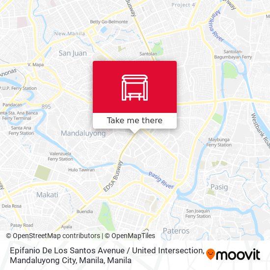 Epifanio De Los Santos Avenue / United Intersection, Mandaluyong City, Manila map