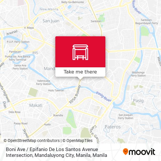 Boni Ave / Epifanio De Los Santos Avenue Intersection, Mandaluyong City, Manila map
