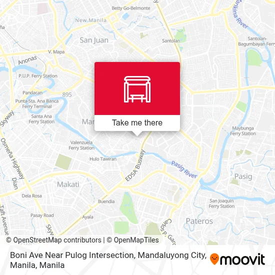 Boni Ave Near Pulog Intersection, Mandaluyong City, Manila map