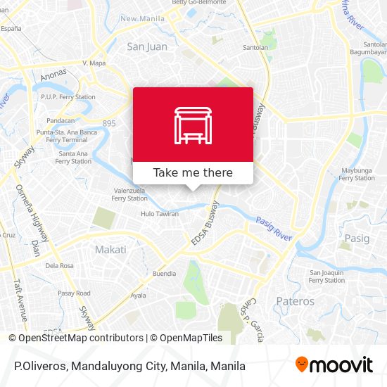 P.Oliveros, Mandaluyong City, Manila map