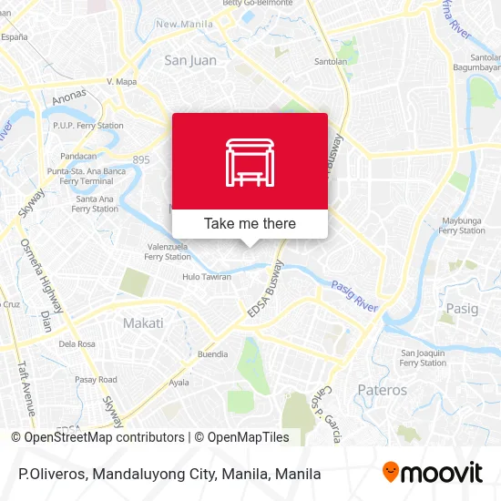 P.Oliveros, Mandaluyong City, Manila map