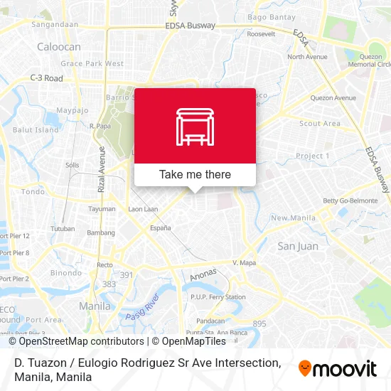 D. Tuazon / Eulogio Rodriguez Sr Ave Intersection, Manila map