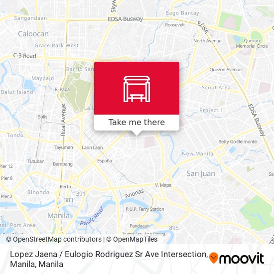 Lopez Jaena / Eulogio Rodriguez Sr Ave Intersection, Manila map