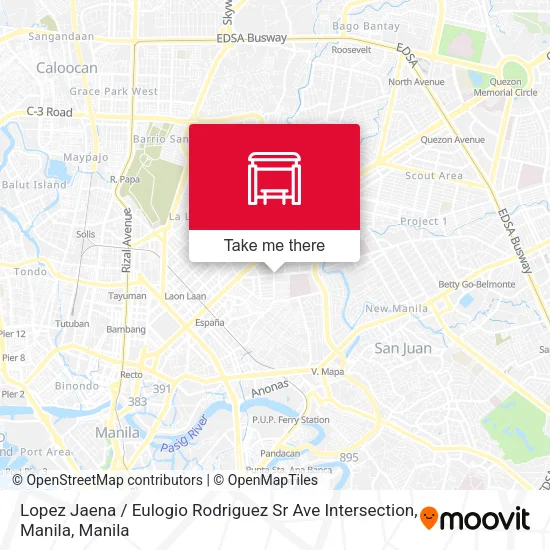 Lopez Jaena / Eulogio Rodriguez Sr Ave Intersection, Manila map