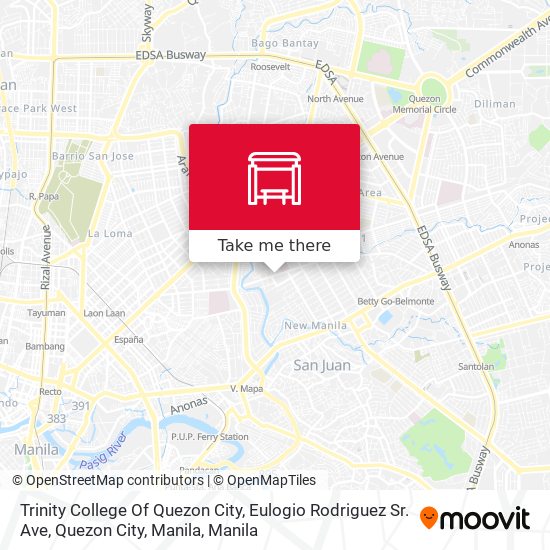 Trinity College Of Quezon City, Eulogio Rodriguez Sr. Ave, Quezon City, Manila map