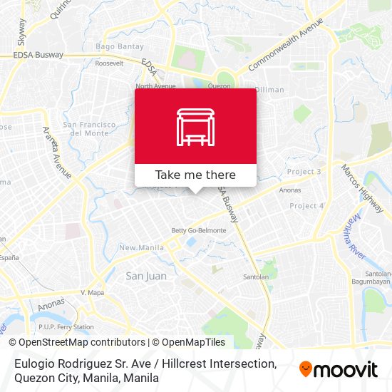 Eulogio Rodriguez Sr. Ave / Hillcrest Intersection, Quezon City, Manila map