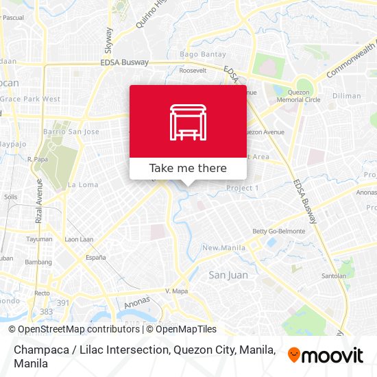 Champaca / Lilac Intersection, Quezon City, Manila map