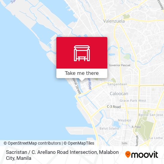 Sacristan / C. Arellano Road Intersection, Malabon City map