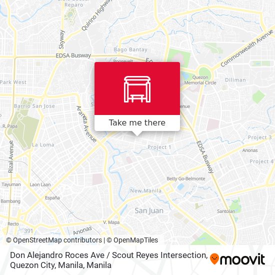 Don Alejandro Roces Ave / Scout Reyes Intersection, Quezon City, Manila map