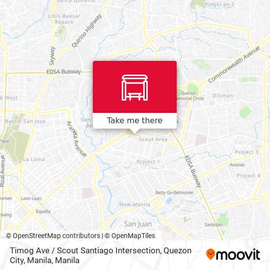 Timog Ave / Scout Santiago Intersection, Quezon City, Manila map