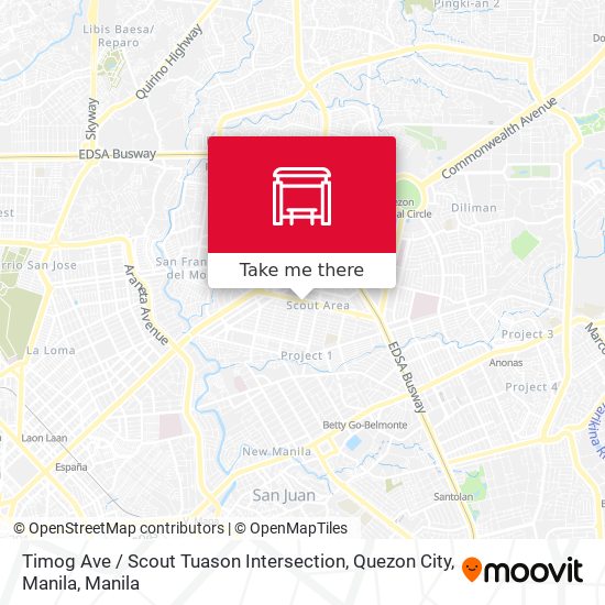 Timog Ave / Scout Tuason Intersection, Quezon City, Manila map