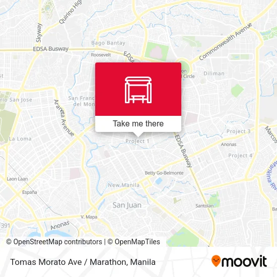 Tomas Morato Ave / Marathon map