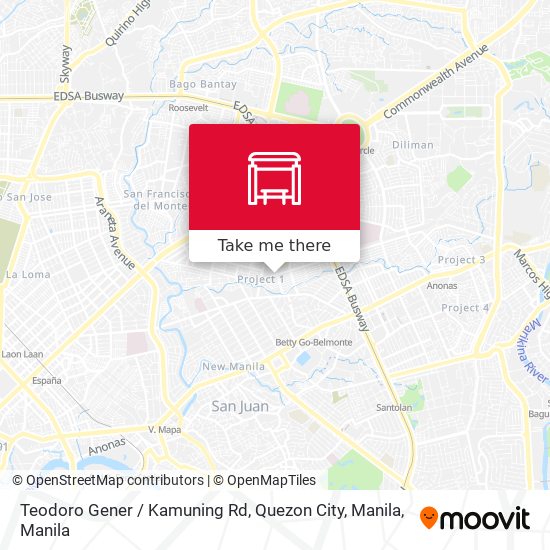 Teodoro Gener / Kamuning Rd, Quezon City, Manila map