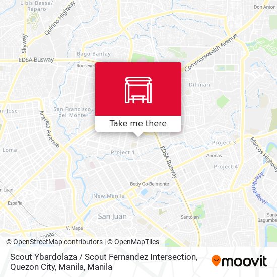Scout Ybardolaza / Scout Fernandez Intersection, Quezon City, Manila map