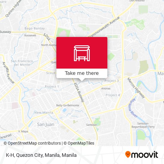 K-H, Quezon City, Manila map