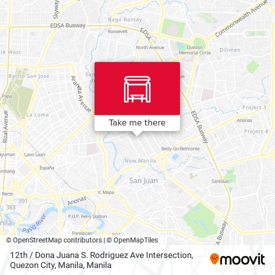 12th / Dona Juana S. Rodriguez Ave Intersection, Quezon City, Manila map