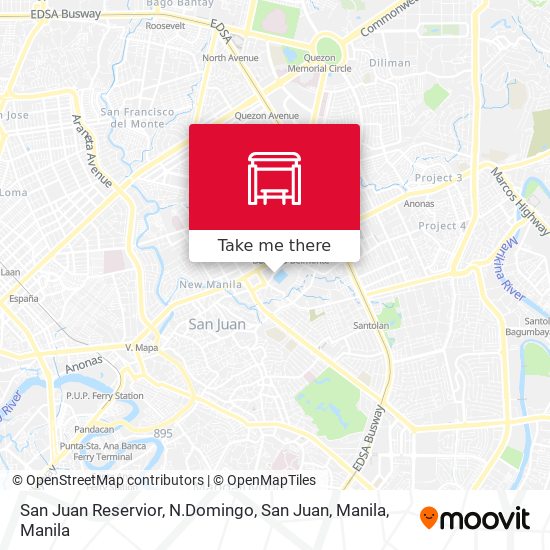 San Juan Reservior, N.Domingo, San Juan, Manila map