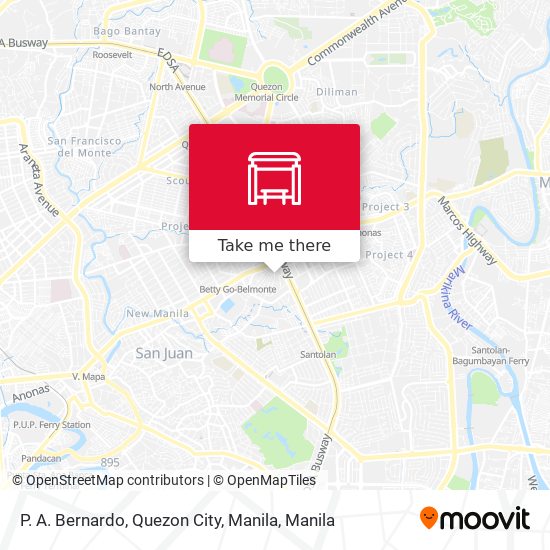 P. A. Bernardo, Quezon City, Manila map