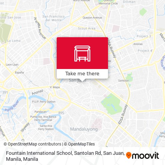 Fountain International School, Santolan Rd, San Juan, Manila map